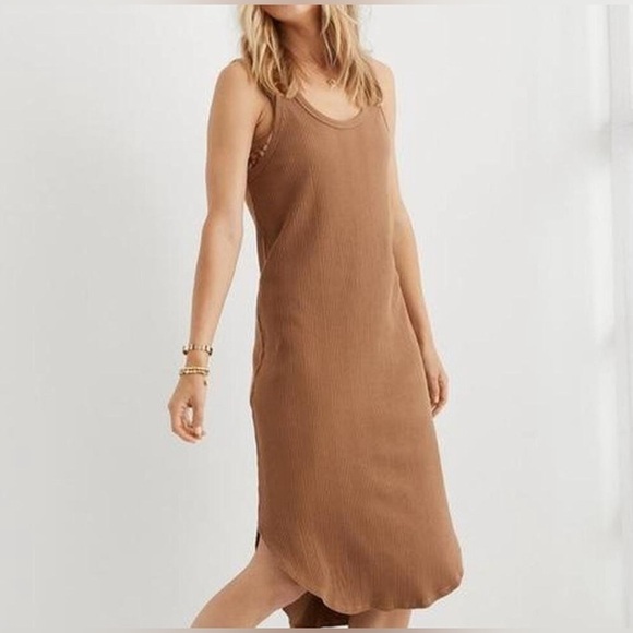 aerie Dresses & Skirts - New with tags Aerie Ribbed Midi Razorback Cover Up dress in brown